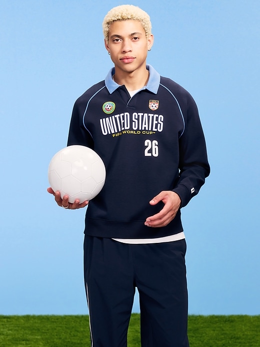 Image number 1 showing, FIFA World Cup 26™ USA Dynamic Fleece Collared Graphic Sweatshirt for Men
