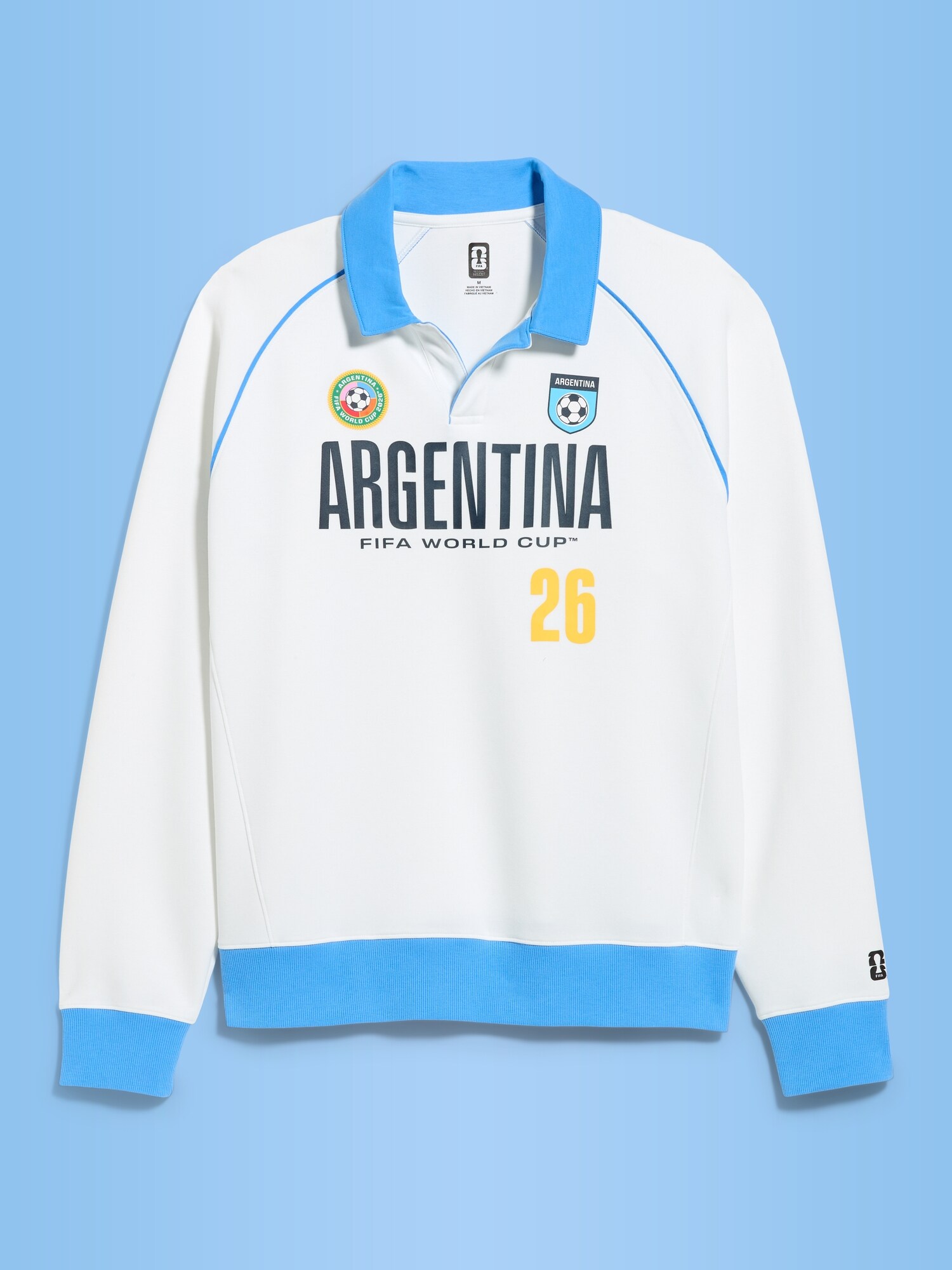Мужской свитшот Old Navy FIFA World Cup 26™ Argentina Dynamic Fleece Collared Graphic Sweatshirt for Men — фото 3