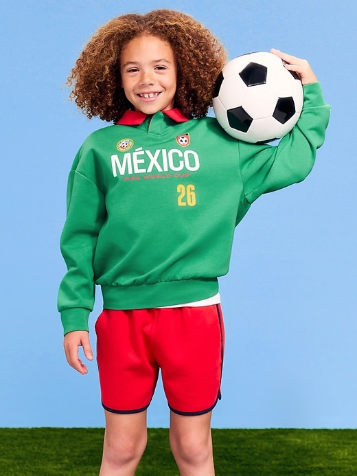 Image number 1 showing, FIFA World Cup 26™ Mexico Dynamic Fleece Collared Graphic Sweatshirt for Kids