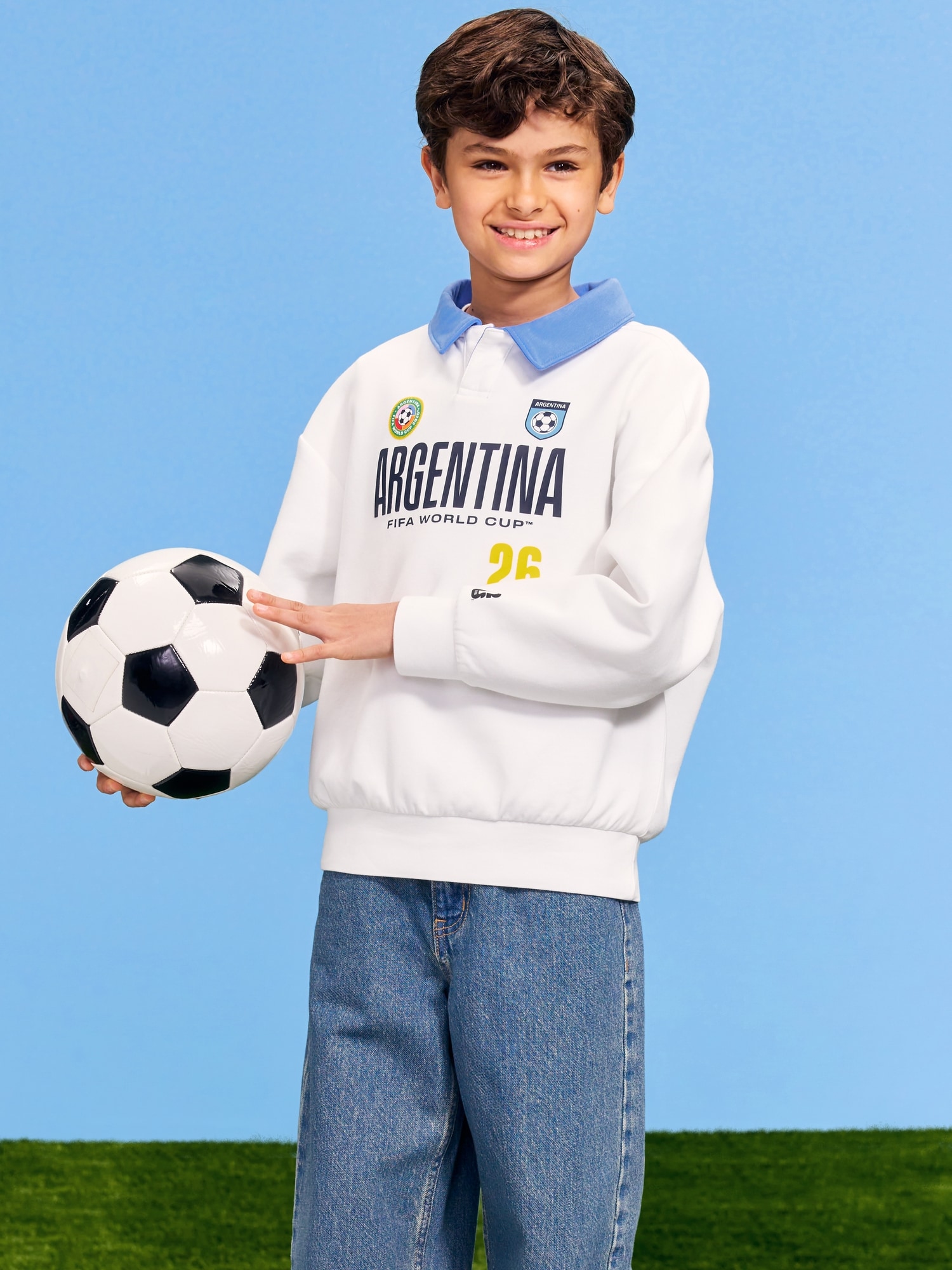 FIFA World Cup 26™ Argentina Dynamic Fleece Collared Graphic Sweatshirt for Kids