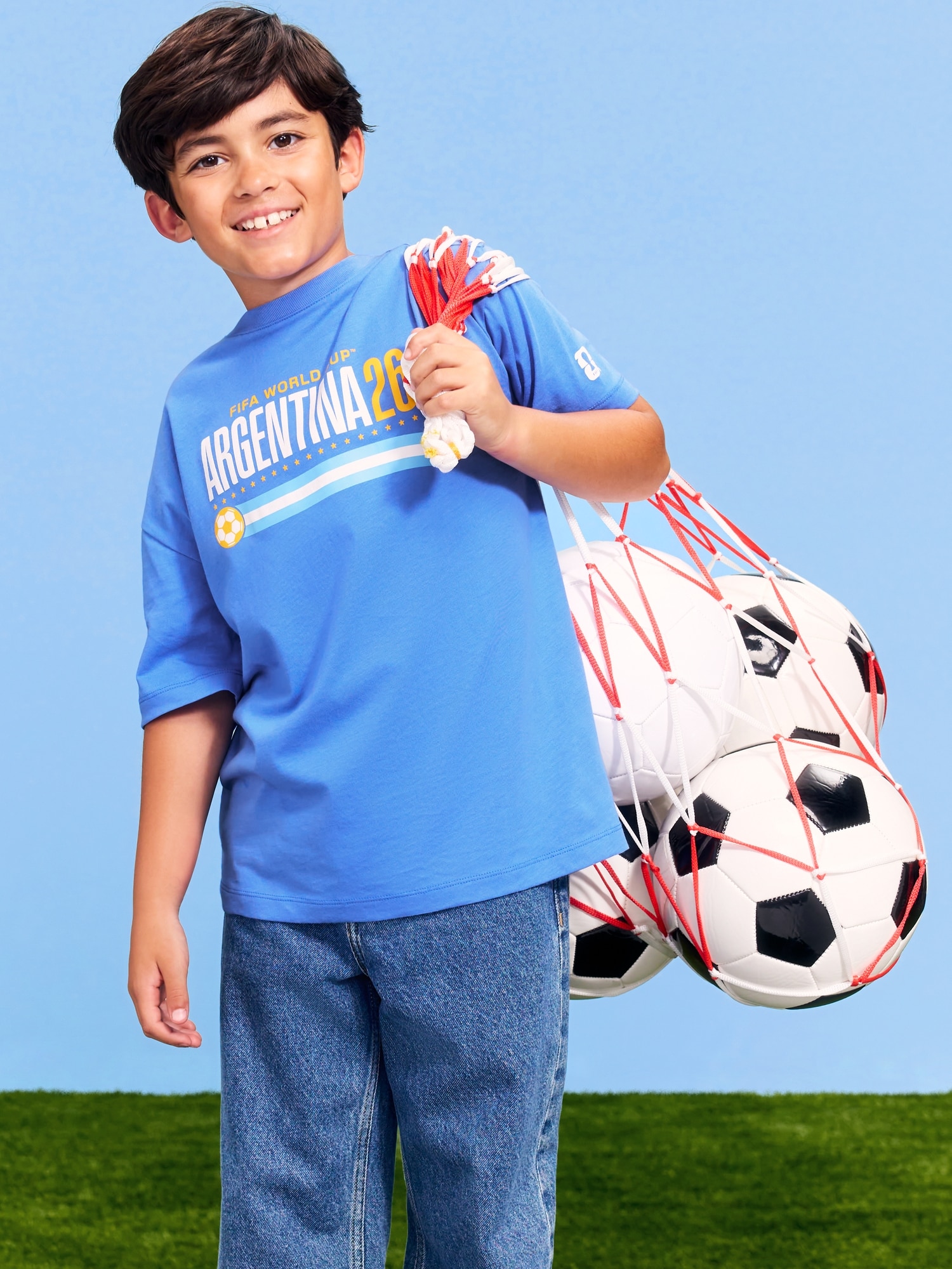 FIFA World Cup 26™ Argentina Oversized Graphic T-Shirt for Boys