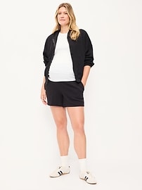 Image number 1 showing, Maternity Fleece Pull-On Shorts -- 5-inch inseam