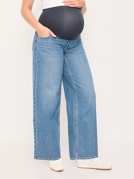 Image number 2 showing, Maternity Full-Panel Wow Baggy Jeans