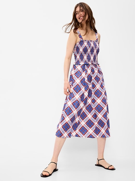 Image number 3 showing, Fit & Flare Smocked-Bodice Midi Dress