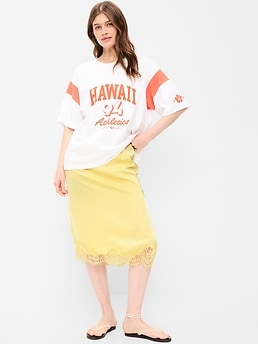 Lace Slip Midi Skirt - image 3