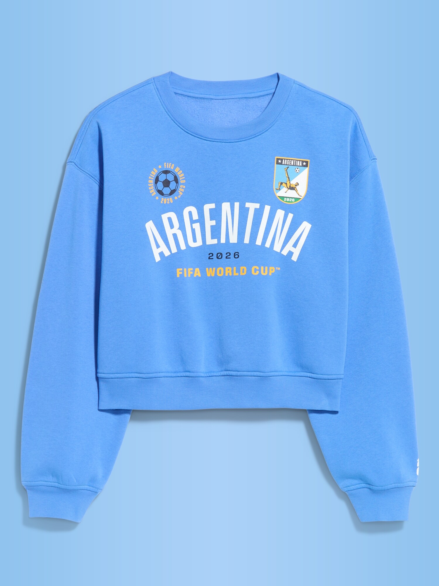 Женские толстовки Old Navy FIFA World Cup 26™ Brazil Oversized Graphic Sweatshirt for Women, цвет: Argentina — фото 3