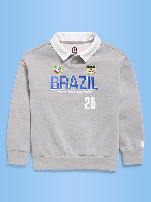 Image number 2 showing, FIFA World Cup 26™ Brazil Dynamic Fleece Collared Graphic Sweatshirt for Kids