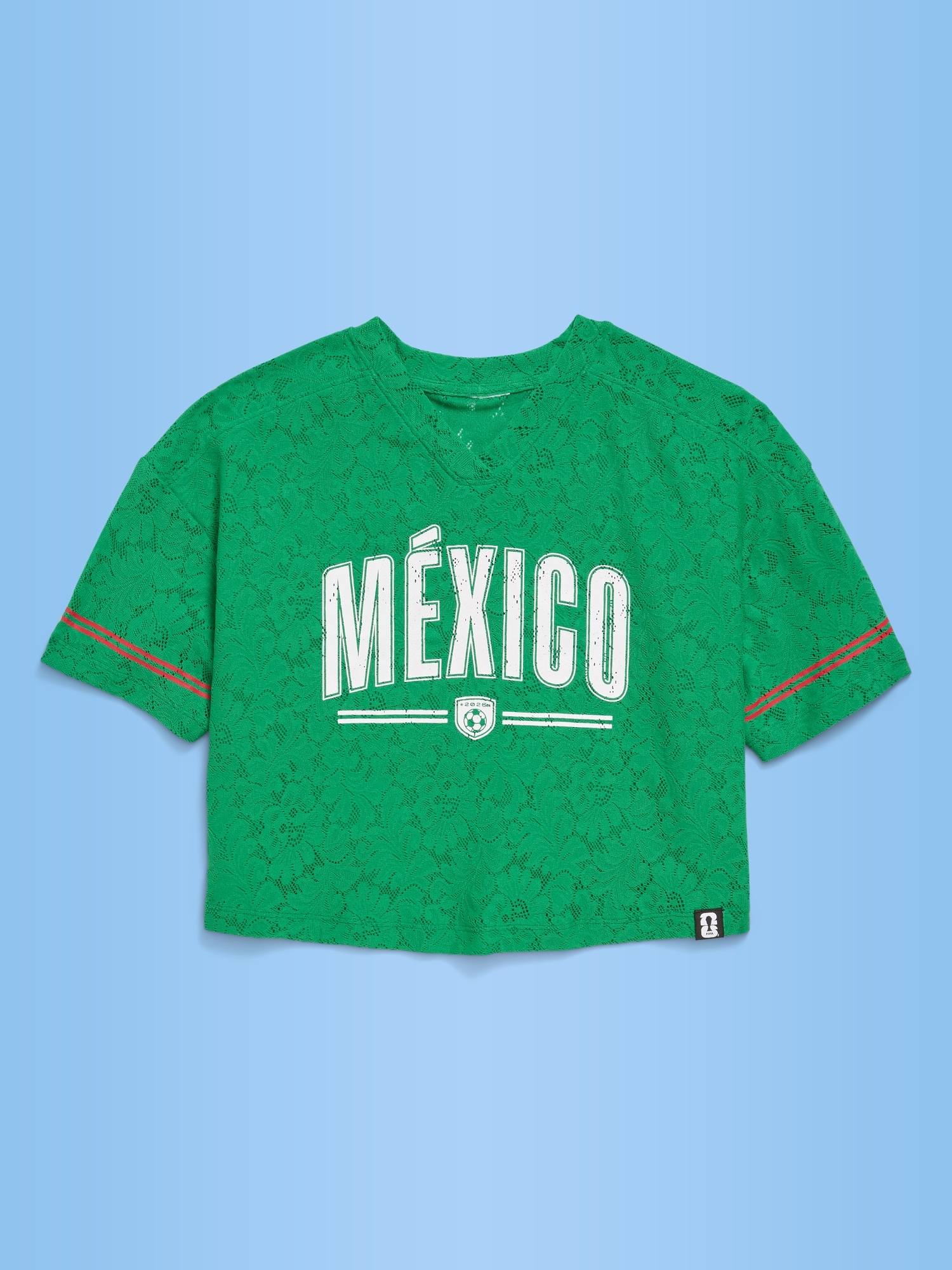 FIFA World Cup 26™ Mexico Boxy Lace V-Neck T-Shirt for Girls
