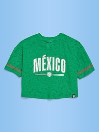 Image number 2 showing, FIFA World Cup 26™ Mexico Boxy Lace V-Neck T-Shirt for Girls