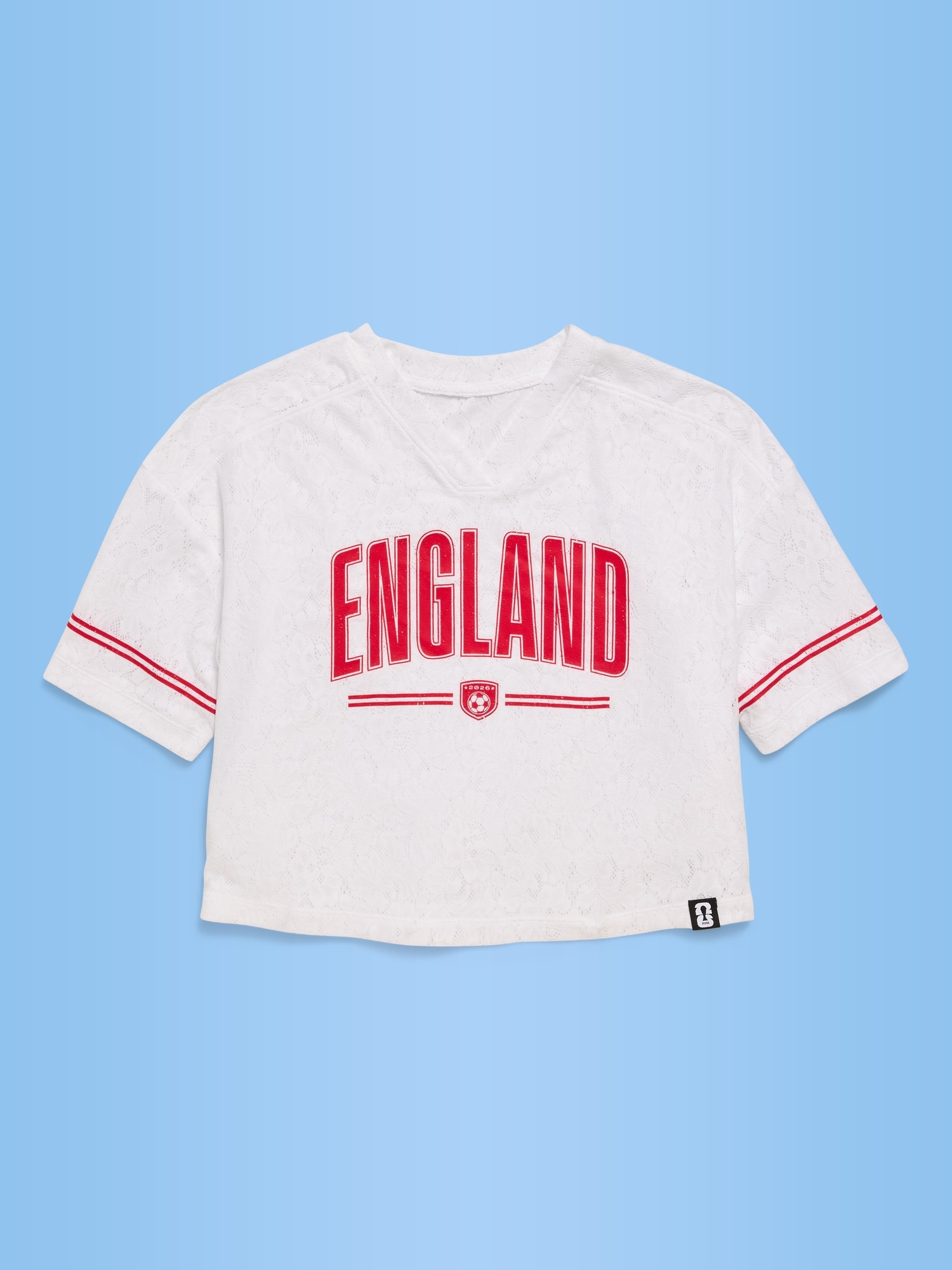 FIFA World Cup 26™ England Boxy Lace V-Neck T-Shirt for Girls