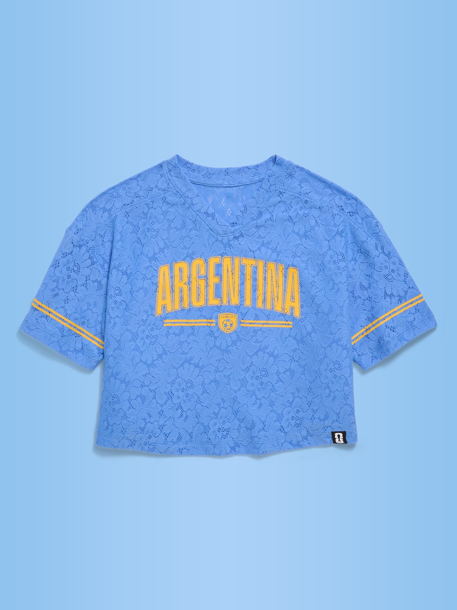 FIFA World Cup 26™ Argentina Boxy Lace V-Neck T-Shirt for Girls