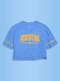 Image number 2 showing, FIFA World Cup 26™ Argentina Boxy Lace V-Neck T-Shirt for Girls