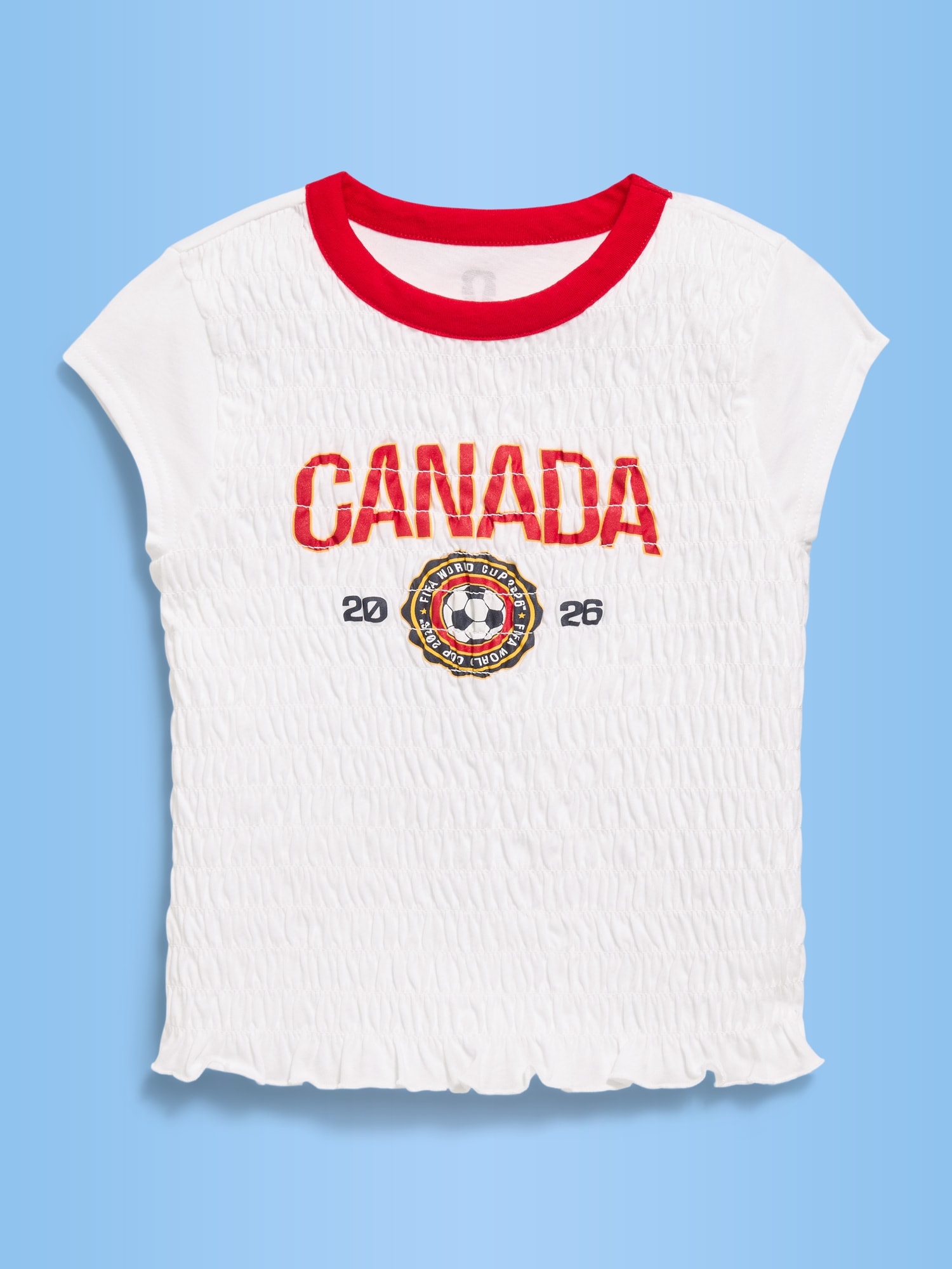 FIFA World Cup 26™ Canada Smocked Graphic T-Shirt for Girls