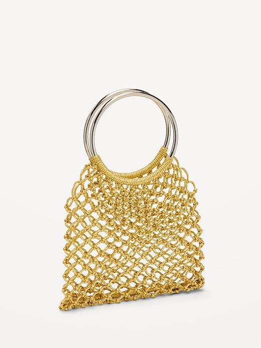 ハンドバッグ Antique crochet bag Metallic Crochet Ring Handle Bag | Old Navy