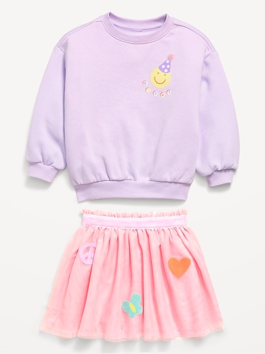 Image number 5 showing, Embroidered Sweatshirt & Tutu Skirt Set for Toddler Girls