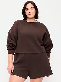 Image number 1 showing, Bounce Fleece Crew-Neck Cropped Sweatshirt