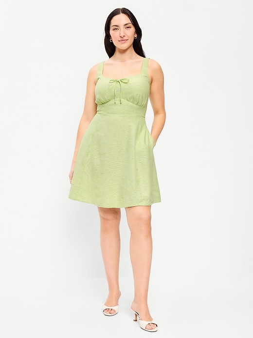 Image number 1 showing, Fit & Flare Linen Mini Dress