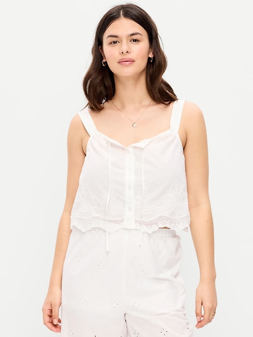 Image number 1 showing, Tie-Front Cami Tank Top