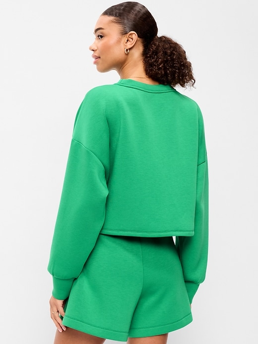 Image number 2 showing, Bounce Fleece Crew-Neck Cropped Sweatshirt