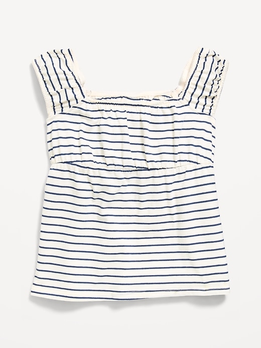 Image number 1 showing, Printed Short-Sleeve Scallop-Trim Top for Girls