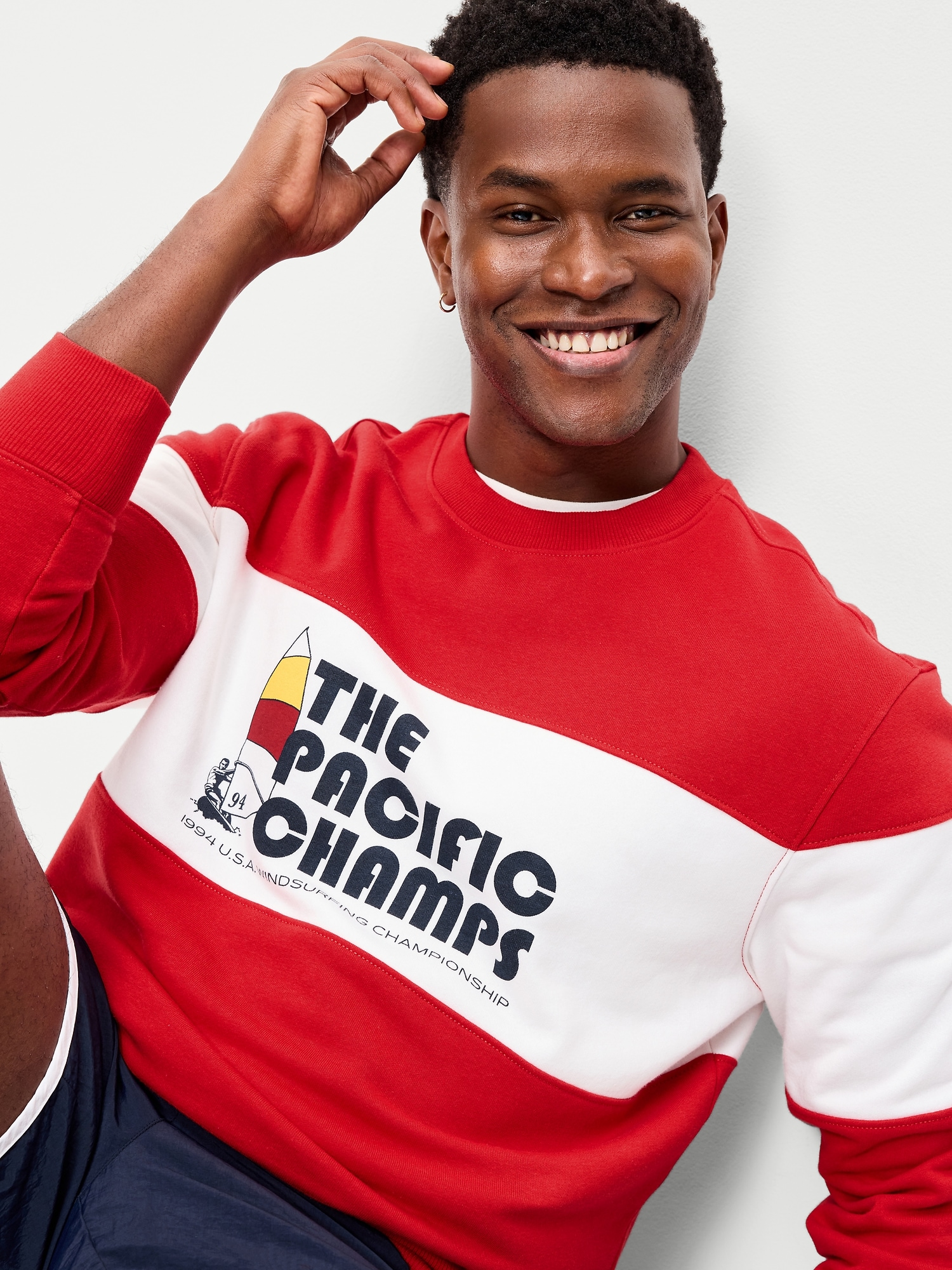 Loose Color-Block Crew-Neck Sweatshirt