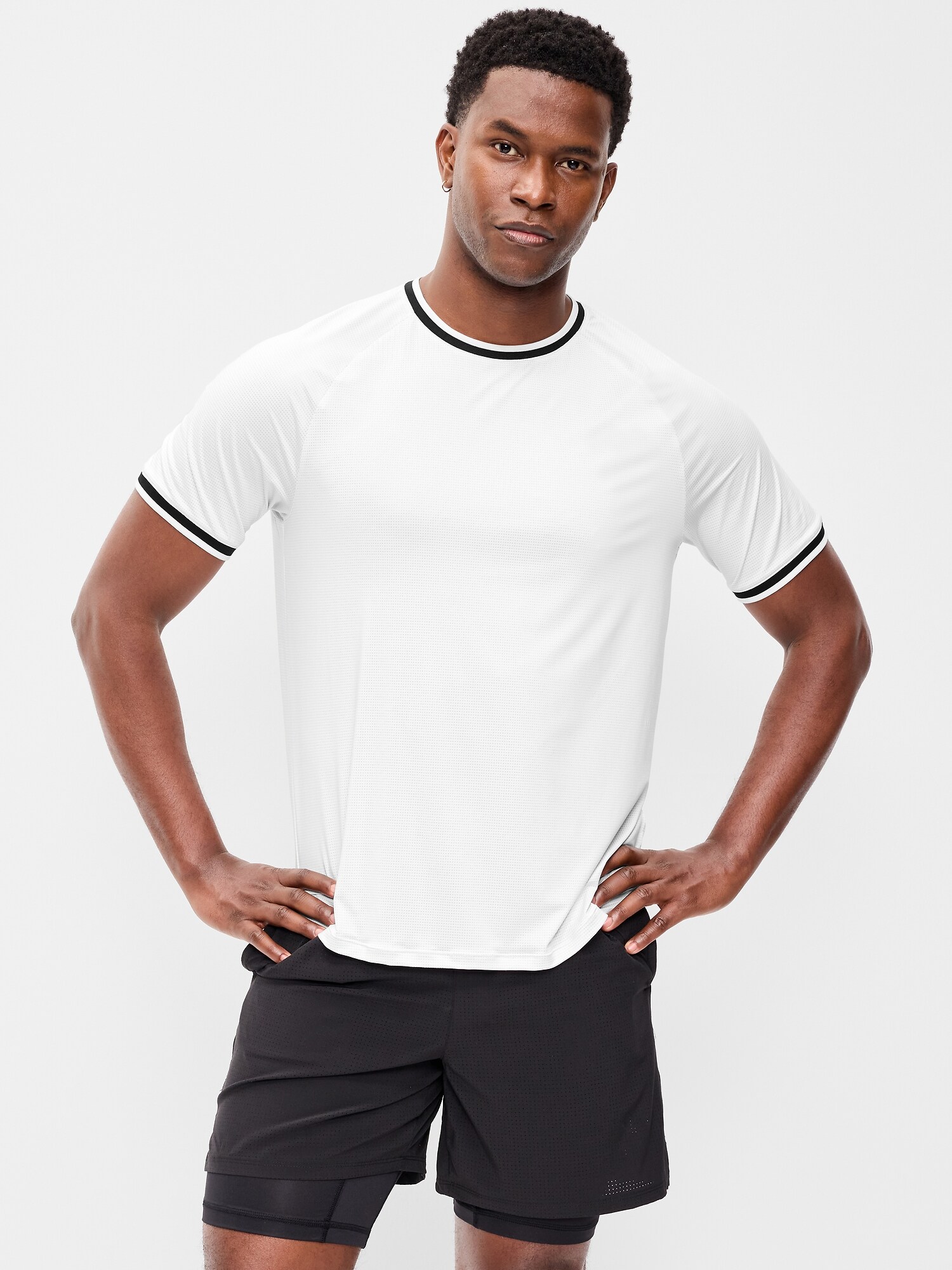 Мужская футболка Old Navy Modern Tech Ringer, цвет: Белый — фото 3