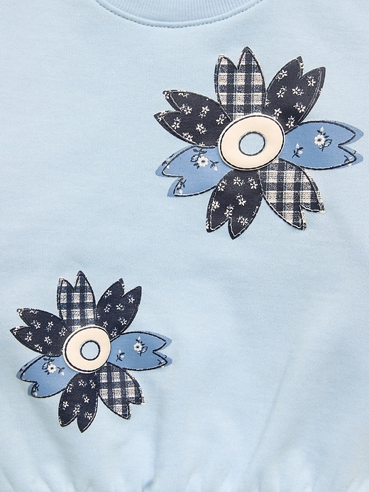 Image number 2 showing, Long-Sleeve Graphic Lettuce-Edge Sweatshirt for Toddler Girls