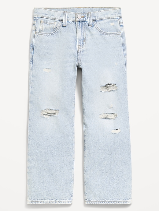 Image number 4 showing, High-Waisted Ripped Baggy Wide-Leg Jeans for Girls