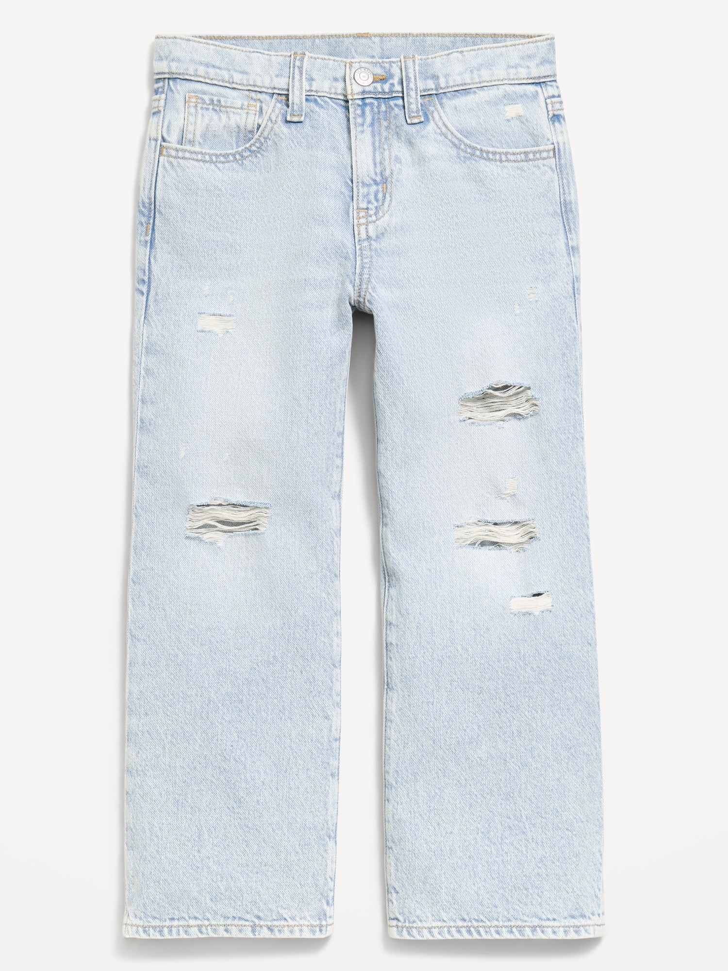 High-Waisted Ripped Baggy Wide-Leg Jeans for Girls