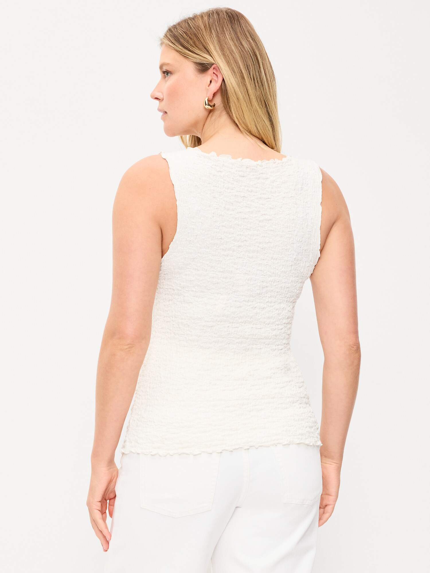 Женский топ Old Navy Maternity Texured High-Neck Tank Top, цвет: Морской соляной — фото 2