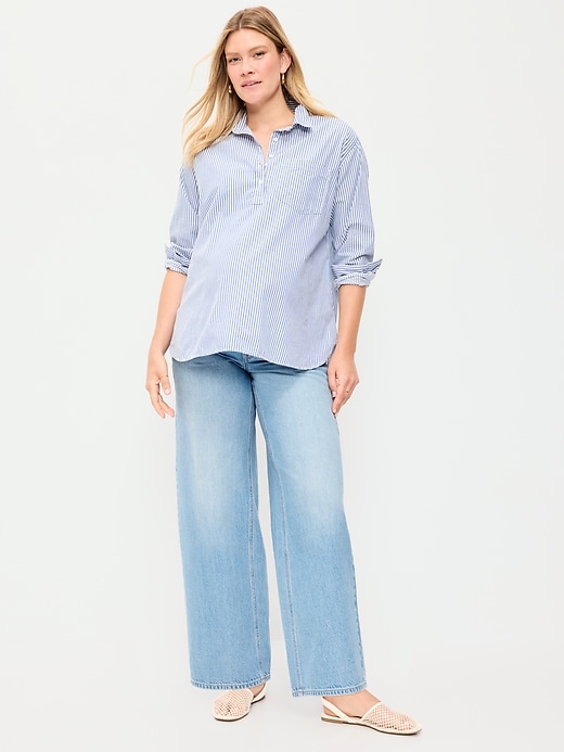 Image number 1 showing, Maternity Full-Panel Wow Baggy Jeans