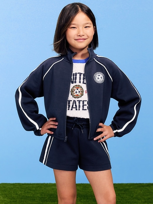Image number 1 showing, Dynamic Fleece USA Full-Zip Graphic Jacket for Girls