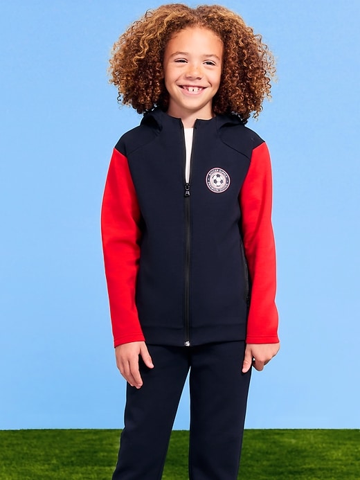 Image number 1 showing, Dynamic Fleece USA Full-Zip Graphic Hoodie for Boys