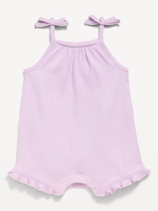 Image number 1 showing, Sleeveless Tie-Strap One-Piece Romper for Baby