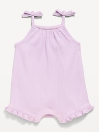 Image number 1 showing, Sleeveless Tie-Strap One-Piece Romper for Baby