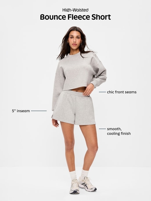 Image number 9 showing, High-Waisted Bounce Fleece Shorts -- 5-inch inseam