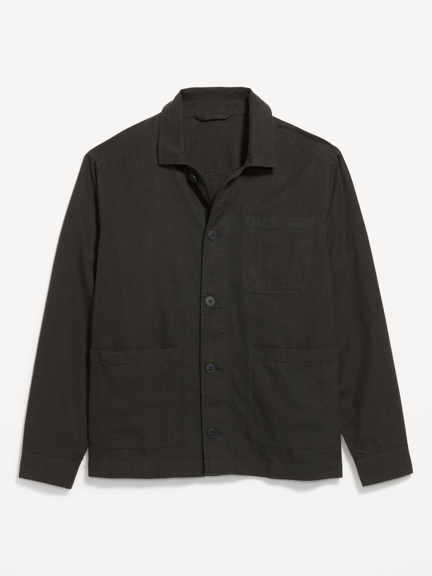 Linen-Blend Chore Jacket