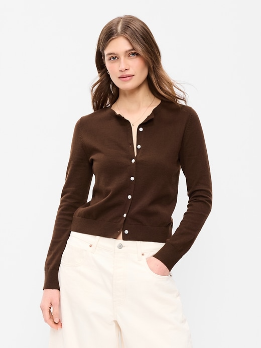 Image number 1 showing, SoSoft Lite Cropped Crew-Neck Cardigan