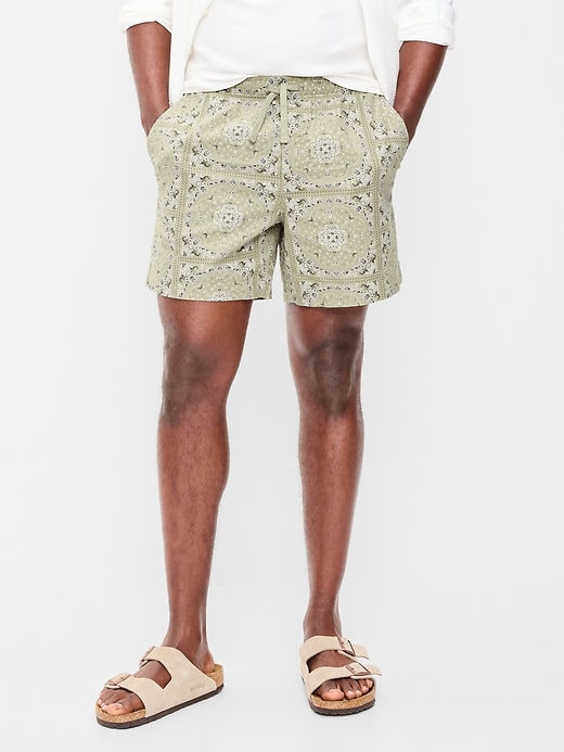 Image number 2 showing, Linen-Blend Jogger Shorts -- 5-inch inseam