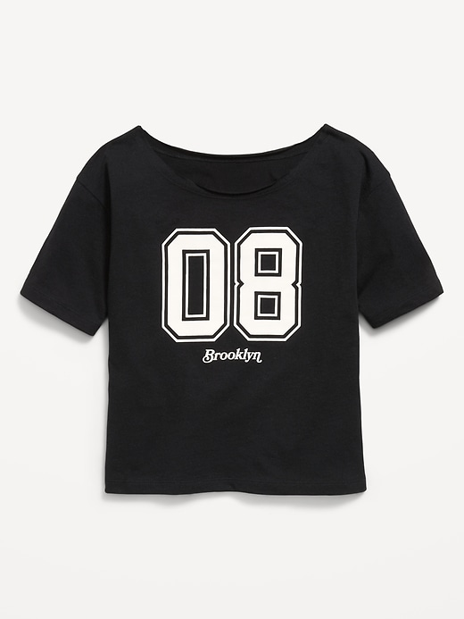 Image number 1 showing, Off-Shoulder Graphic T-Shirt for Girls