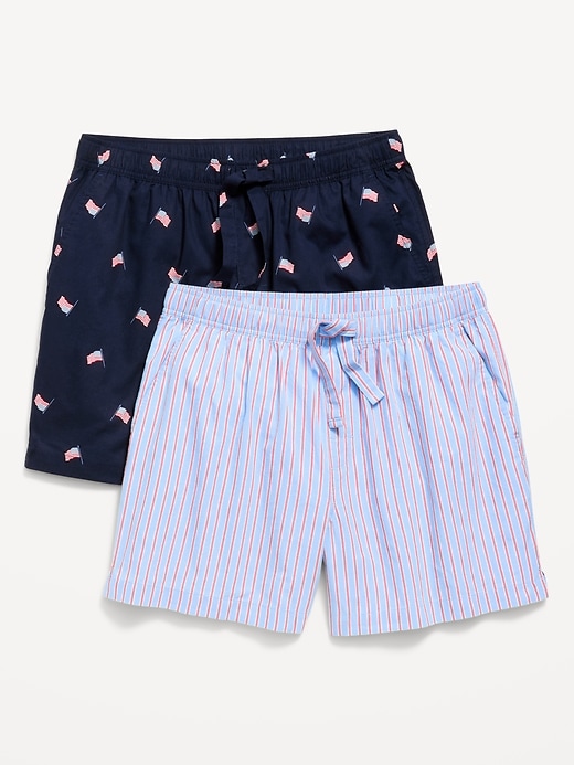 Image number 1 showing, 2-Pack Poplin Pajama Shorts