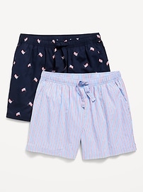 Image number 1 showing, 2-Pack Poplin Pajama Shorts