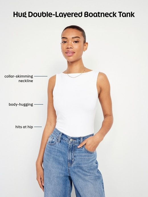 Image number 3 showing, Hug Double-Layer Boatneck Top