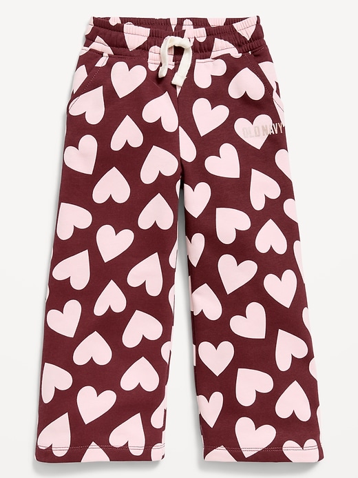 Image number 1 showing, Logo Graphic Wide-Leg Sweatpants for Toddler Girls