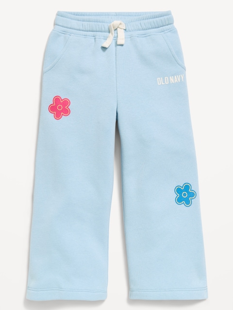 Logo Graphic Wide-Leg Sweatpants for Toddler Girls