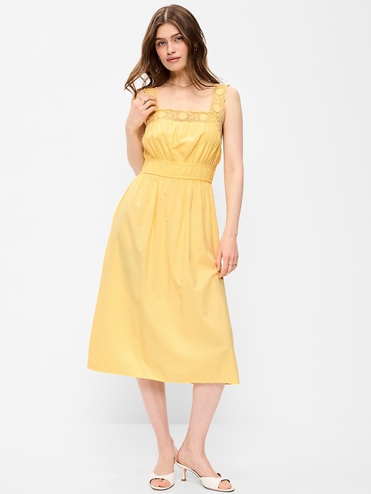 Image number 1 showing, Fit & Flare Smocked-Waist Midi Dress