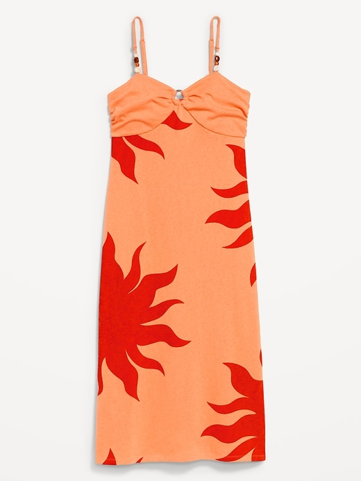 Image number 2 showing, Beaded Halter-Neck Ruched Midi Dress