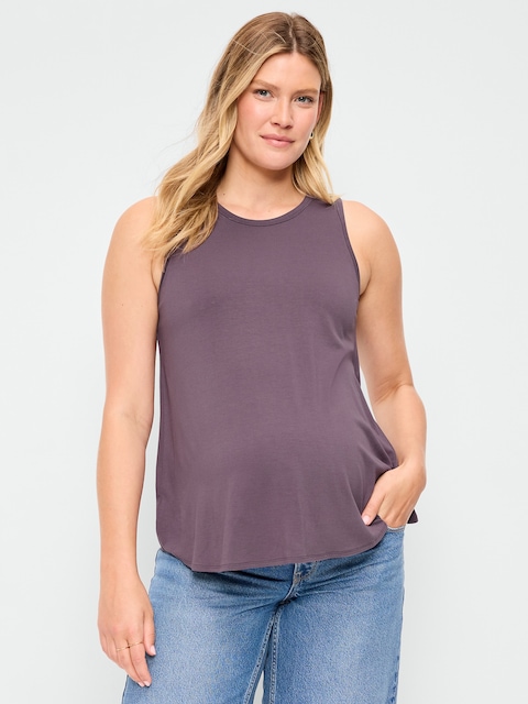 Maternity High-Neck Relaxed Tank Top