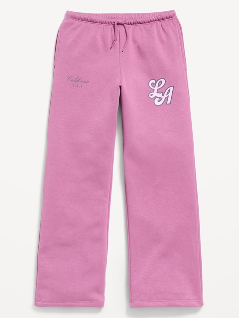 High-Waisted Graphic Wide-Leg Sweatpants for Girls