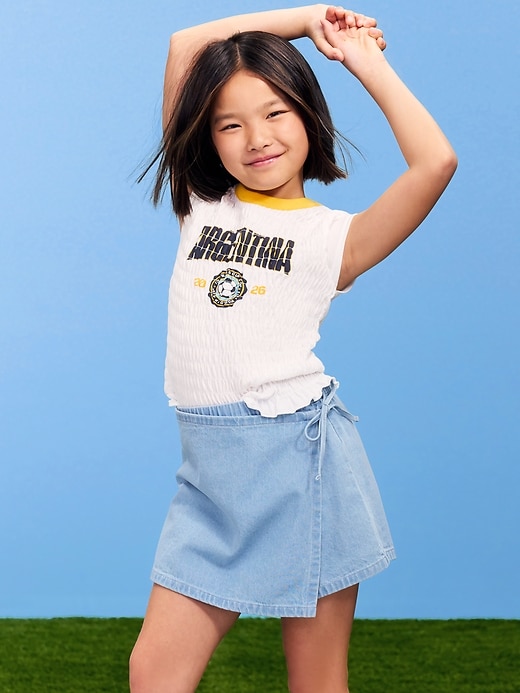 Image number 1 showing, FIFA World Cup 26™ Argentina Smocked Graphic T-Shirt for Girls